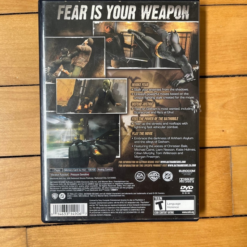 Batman Begins Sony PlayStation 2 PS2 2005 EA Games SLUS 21198 Action Adventure - Picture 3 of 4